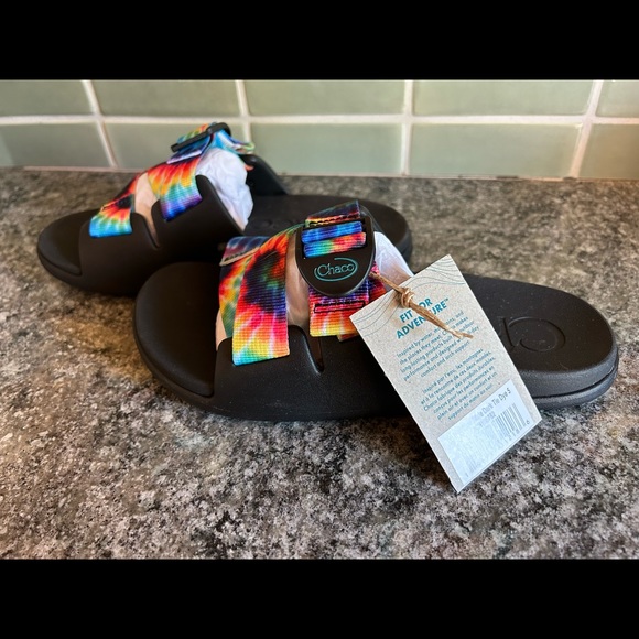 Chacos Rainbow TyeDye Slides! - Picture 3 of 4